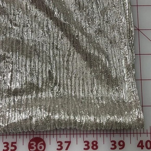 Rene Ruiz NWT Draped Cocktail 3/4 SLV Champagne Metallic Off Shoulder Dress SZ10 - Picture 15 of 15